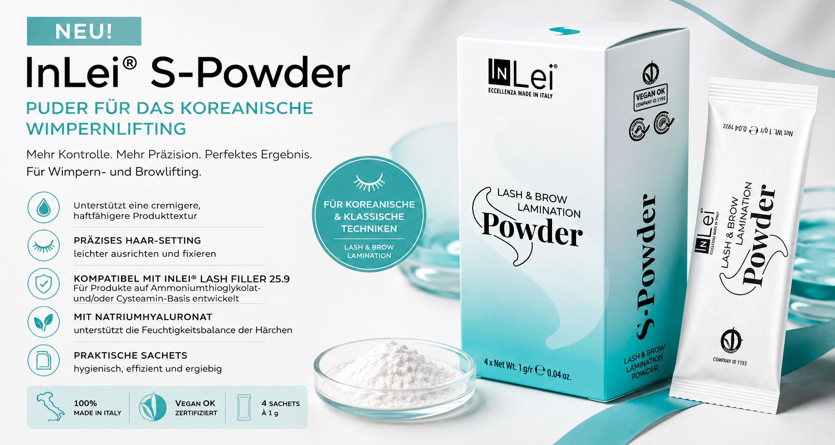 Neu! InLei® S-Powder ist Puder für das koreanische Lashlifting
